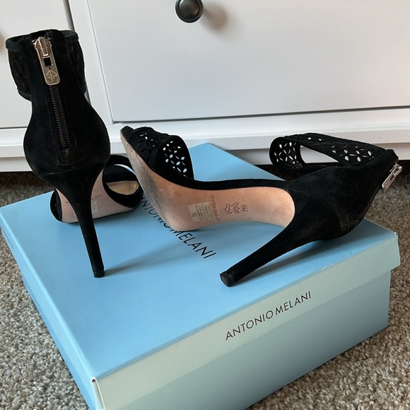 Antonio Melani- Black Suede Heels - Picture 2 of 2